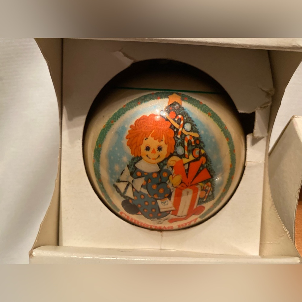 Schmid Raggedy Ann and Andy Ornament Ball Lot 5 Vintage - Picture 8 of 15